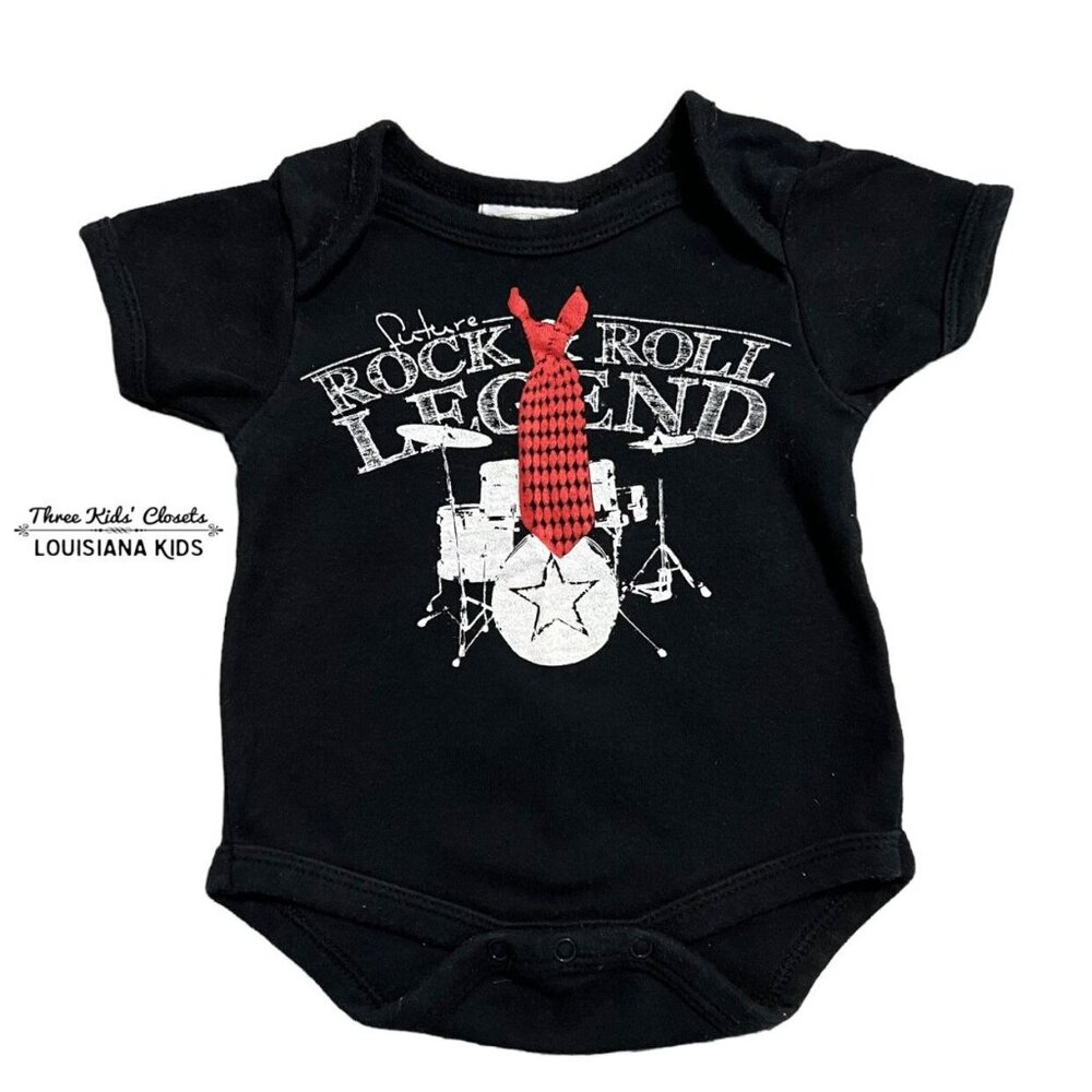 Bon Bebe 0-3m Rock & Roll Legend Drum Set Music Bodysuit